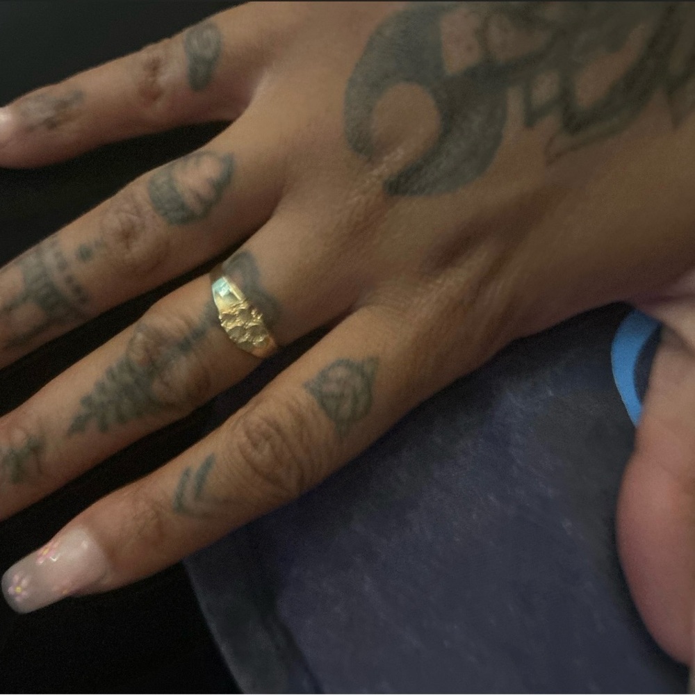 Nugget Heart Ring- Solid Gold 10k - image 2